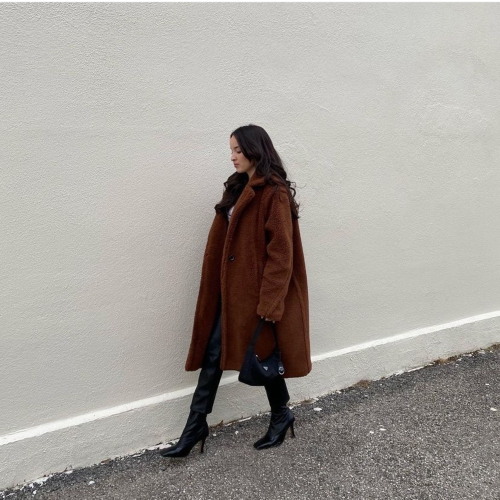 Brown teddy coat